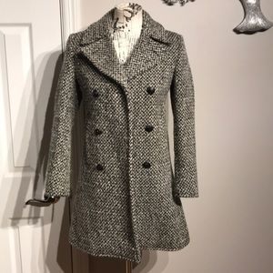 ✈️YSL Wool Designer Luxury Micro Houndstooth Plaid Double breast Button Flare